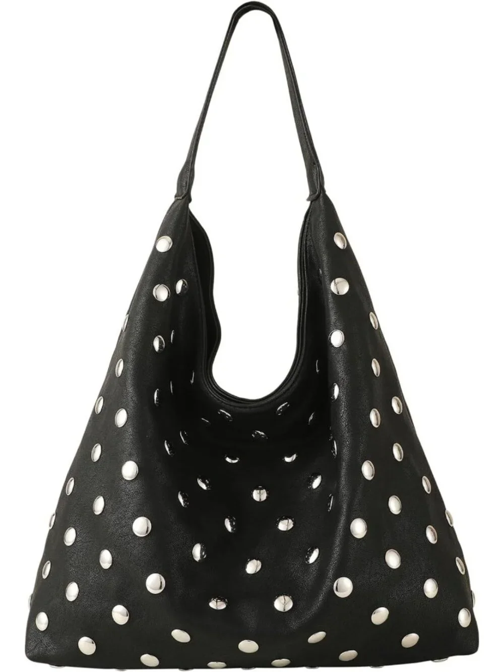 Stylish Studded Hobo Purse | Leather Tote Bag | Rivet Shoulder Handbag for Women